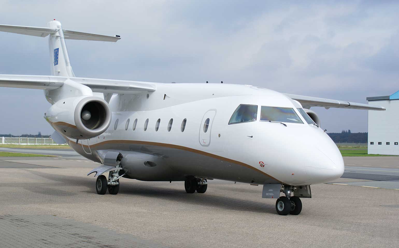 Dornier 328 Jet private aircraft charter flight on runway
