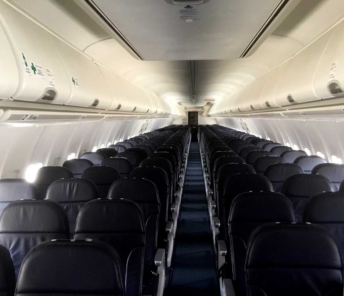Boeing B737-800 private aircraft interior with leather seats