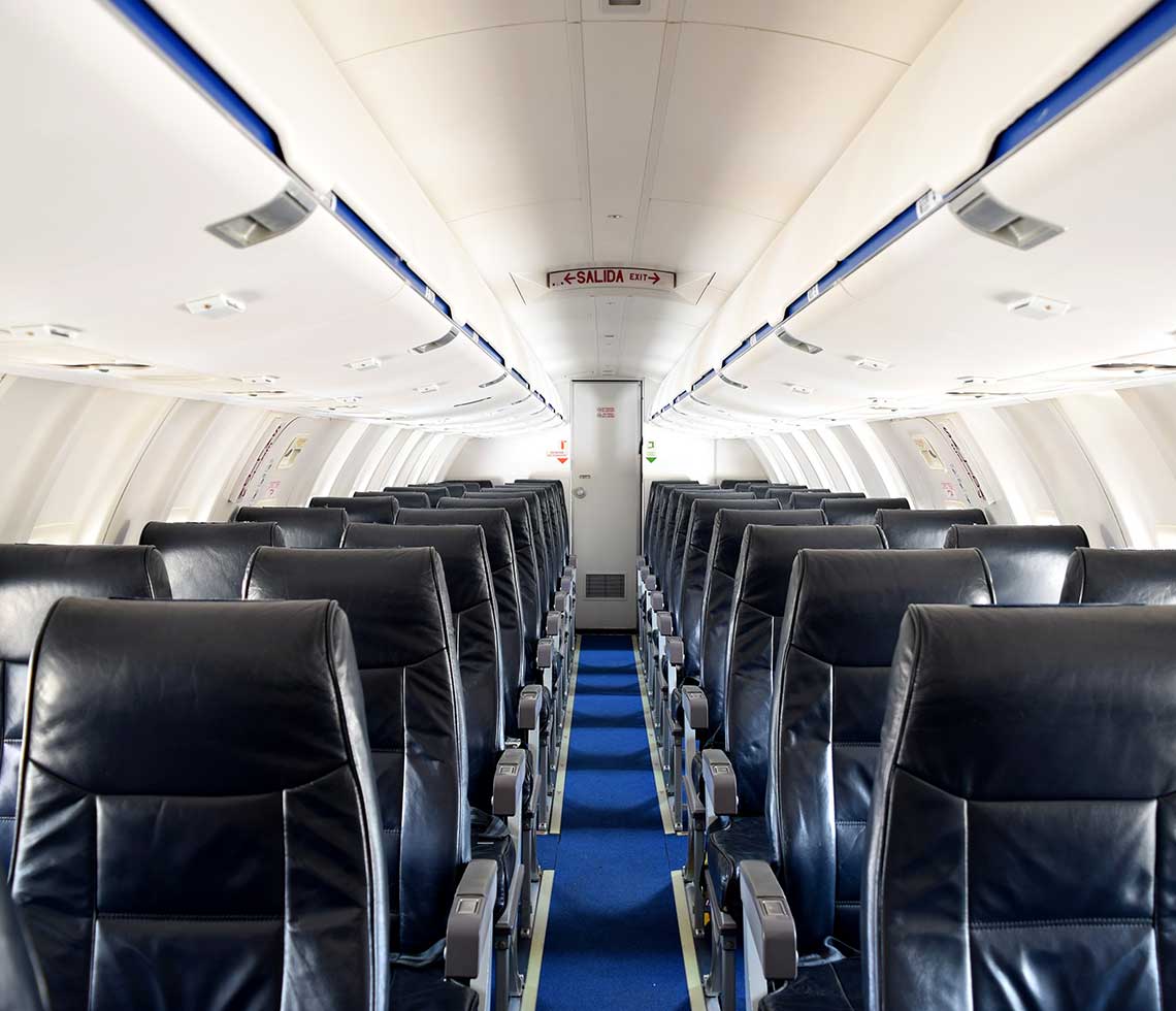 Canadair Regional Jet 200 CRJ 200 private aircraft interior cabin with leather seats