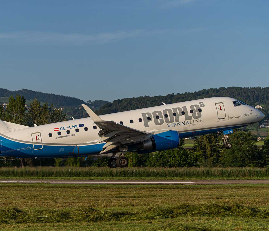 Embraer 170 private aircraft charter takeoff from runway